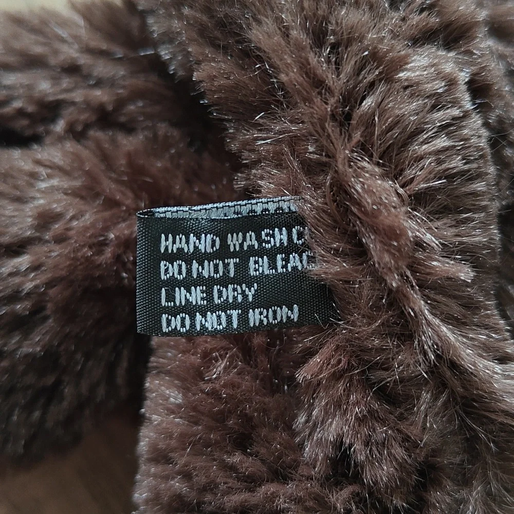 EUC Fuzzy Faux Fur Brown Scarf